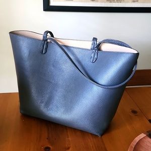 Grey Leather Tote